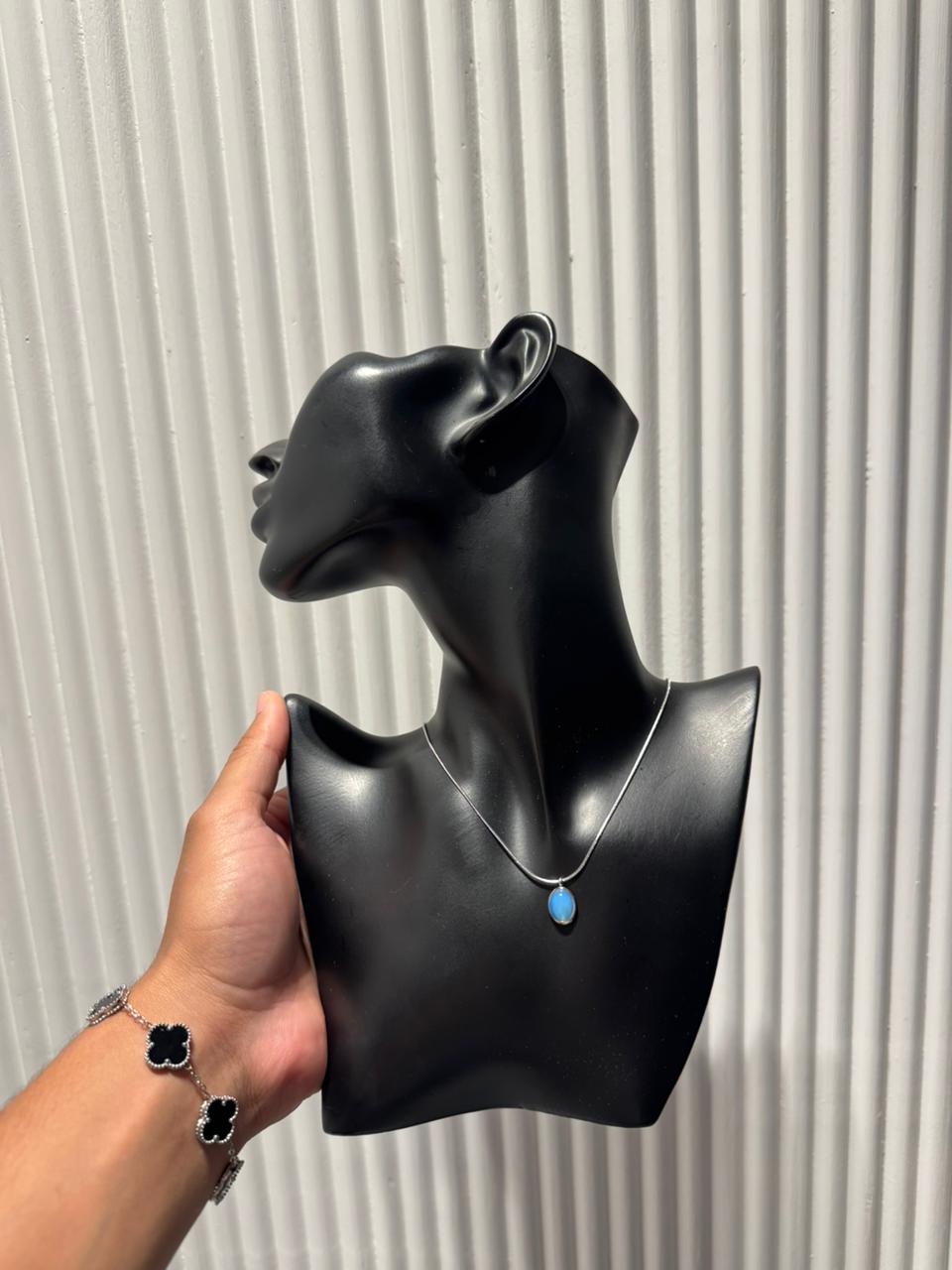 Piedra luna azul plateado